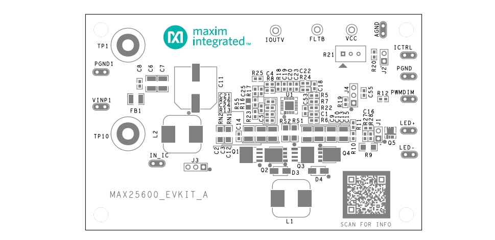 位置电路 - Analog Devices / Maxim Integrated MAX25600EVKIT评估套件